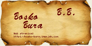 Boško Bura vizit kartica